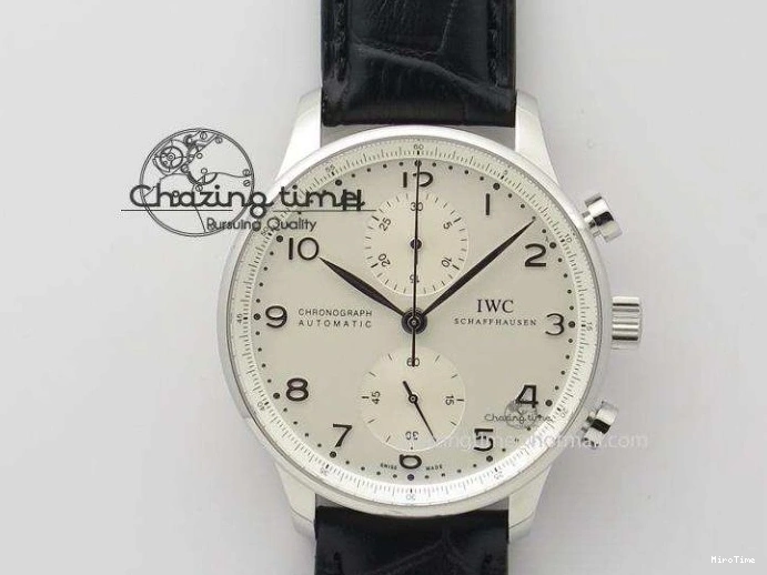 MIROTIME 0421 Elegant Portuguese IW371615 ZF 1:1 Best Edition SS Green Dial on Black Leather Strap A96355 V 7081